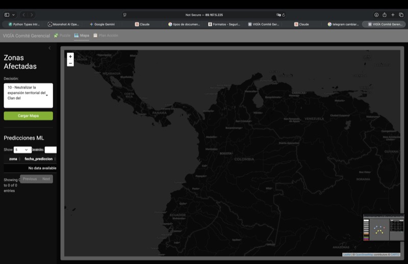 GabyVigía dashboard de mapa